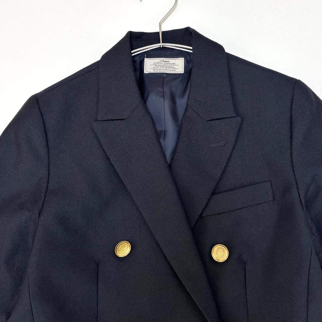 美品　ジャーナルスタンダードレリューム　ギャバネイビーブレザー　ネイビー　38