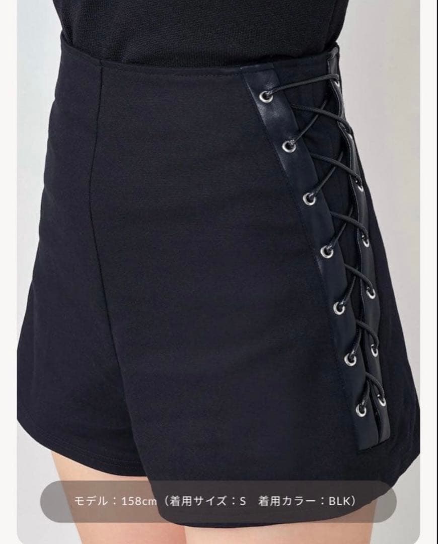 Darich ダーリッチ ハイウエストレースアップショートパンツ S