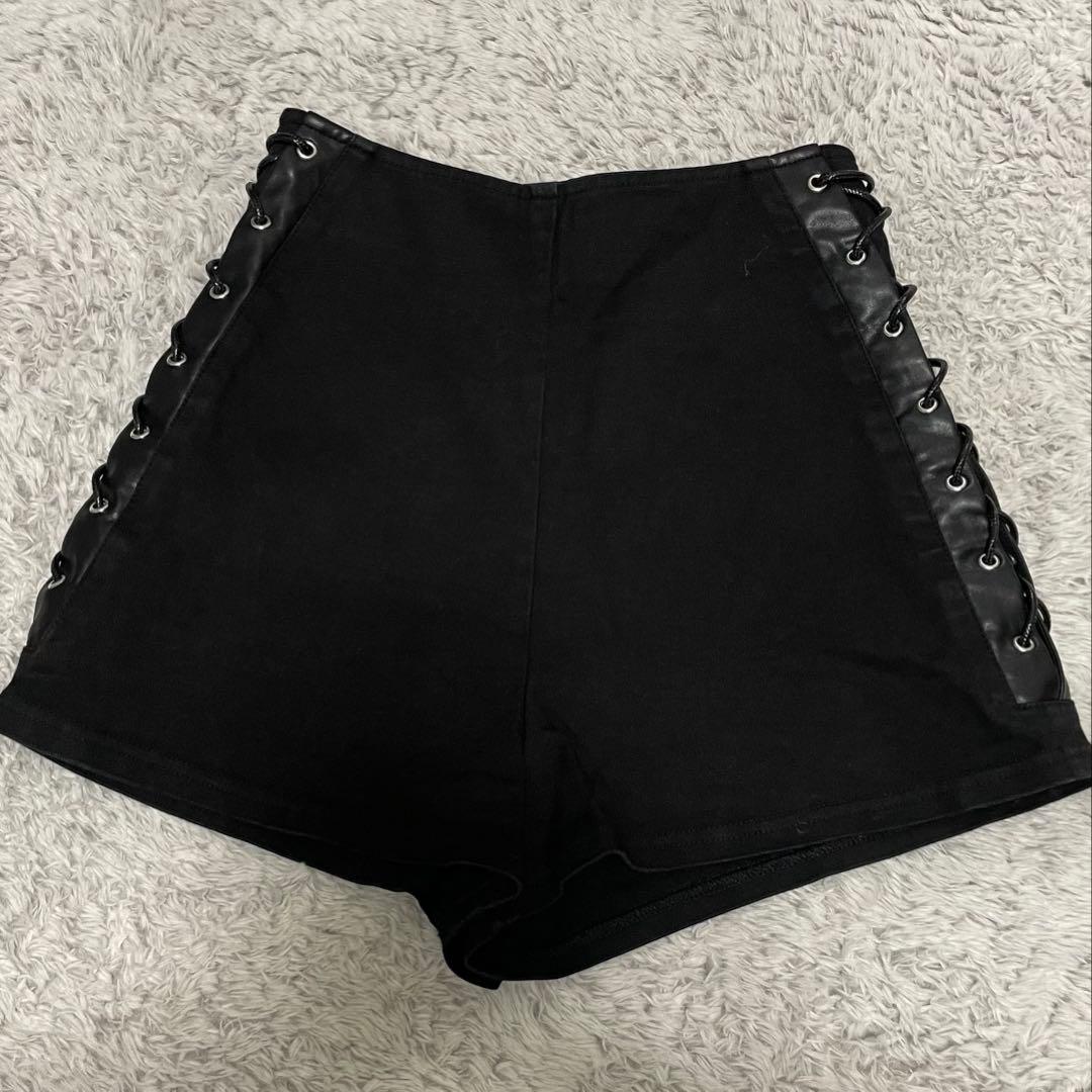 Darich ダーリッチ ハイウエストレースアップショートパンツ S
