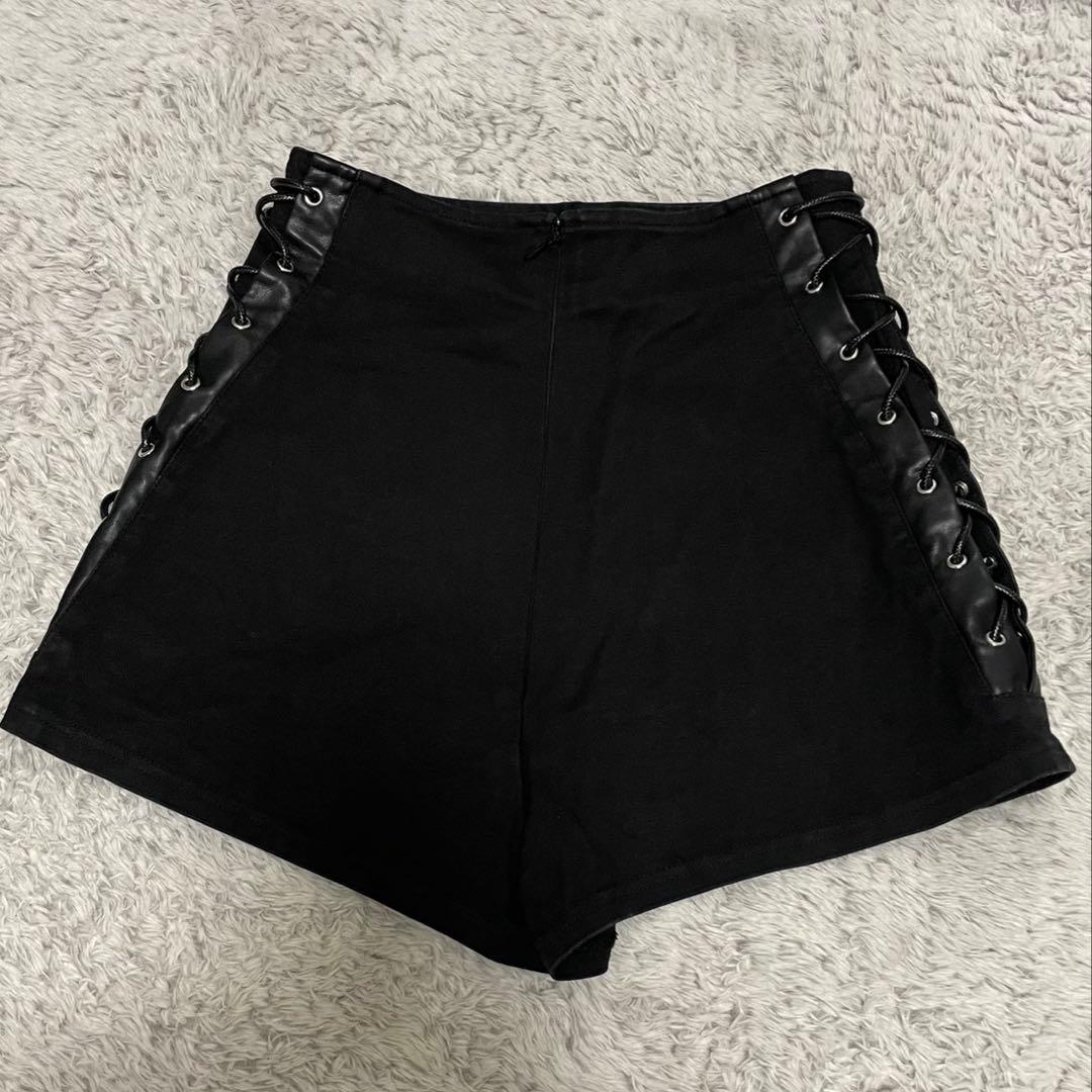 Darich ダーリッチ ハイウエストレースアップショートパンツ S