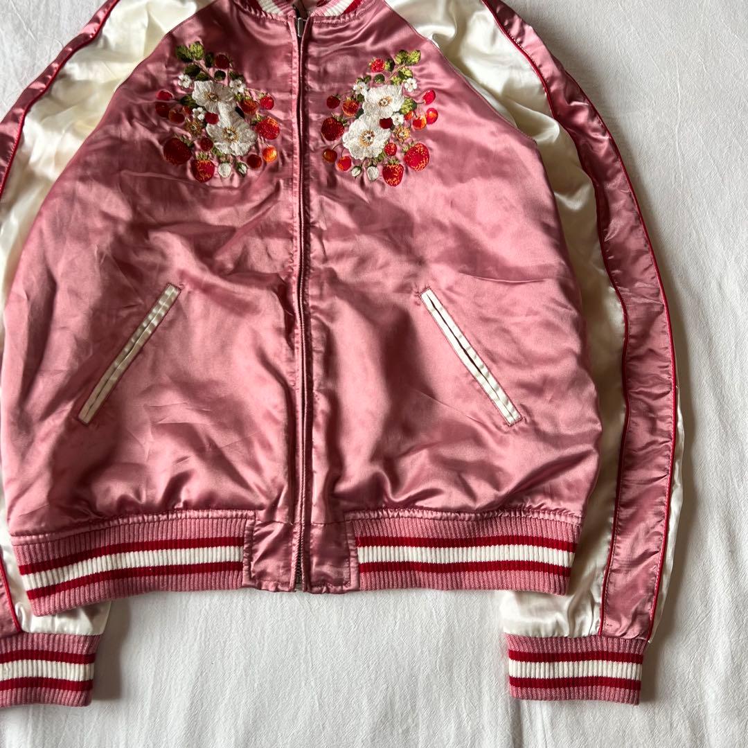 【希少】PINK HOUSE ピンクハウス スカジャン リバーシブル 花柄 刺繍