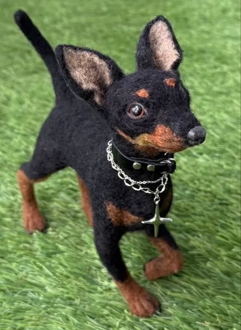 羊毛フェルト ミニチュアピンシャー　インテリア