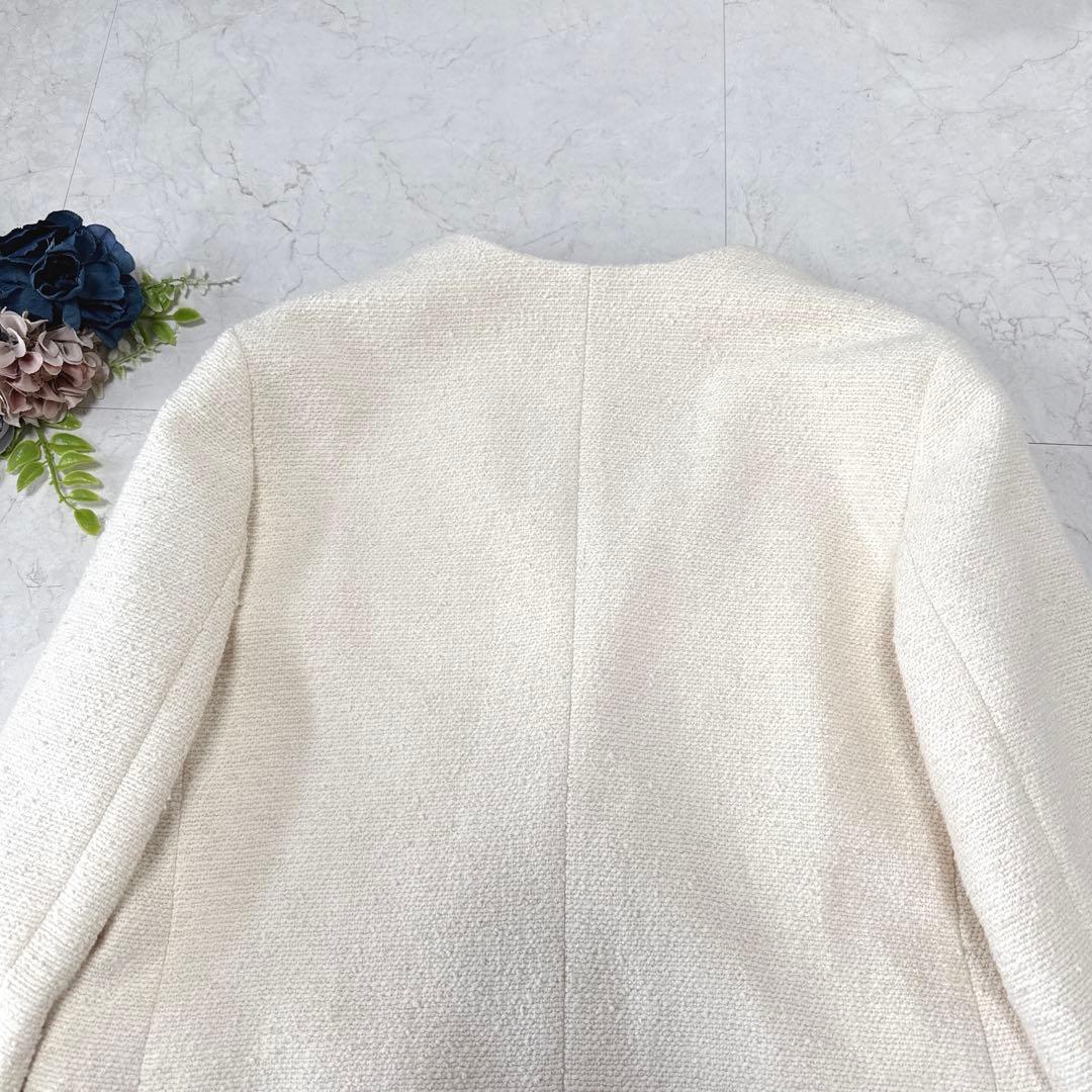 美品☆Spick & Span 3.6万　コットンツィードノーカラージャケット