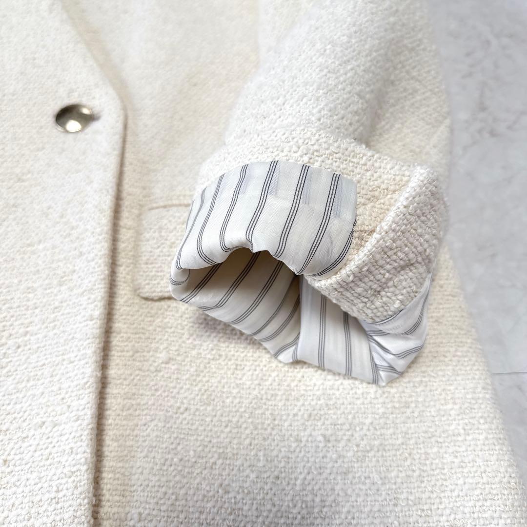 美品☆Spick & Span 3.6万　コットンツィードノーカラージャケット