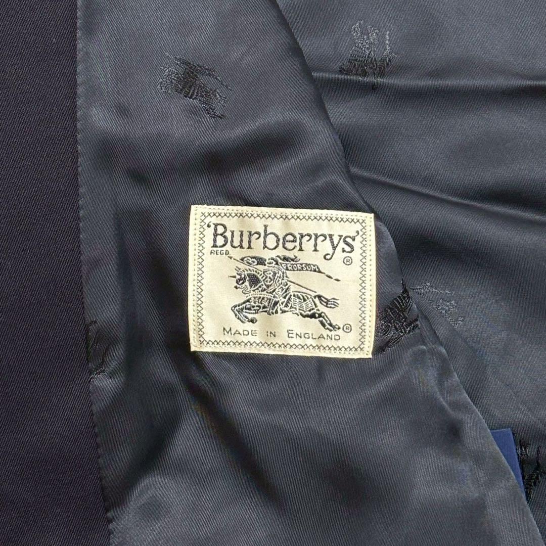 BURBERRY ダブル 紺ブレ 金ボタン テーラードジャケット エンブレム
