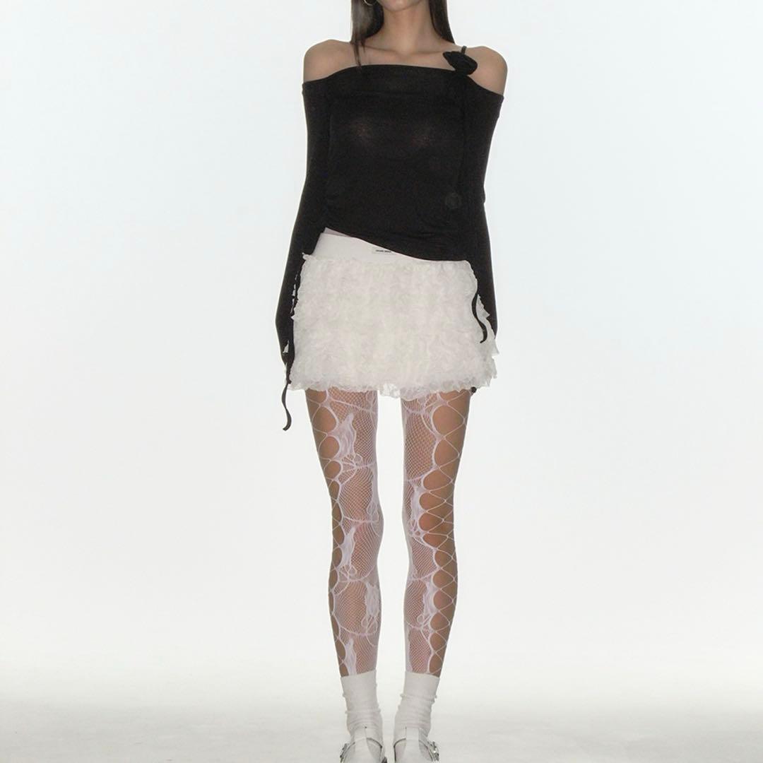 【CRANK】CANCAN FRILL MINI SKIRT White