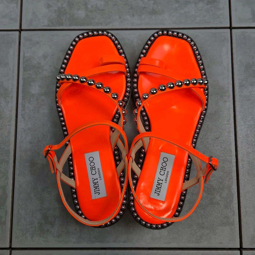 美品 JIMMY CHOO DESI FLAT ジミーチュウ