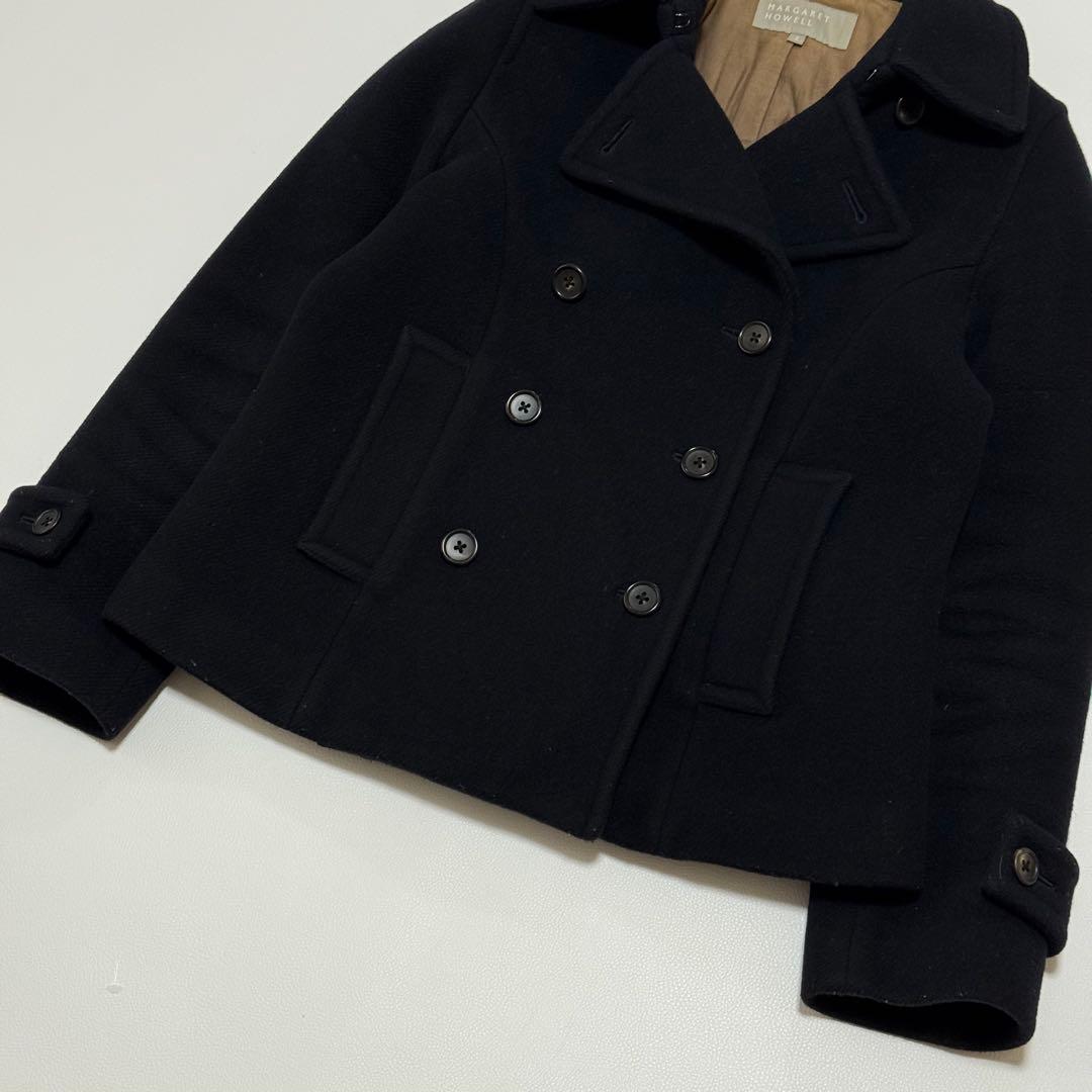 マーガレットハウエル Pコート カシミヤ混 ウール ダブル 日本製　Ⅱ