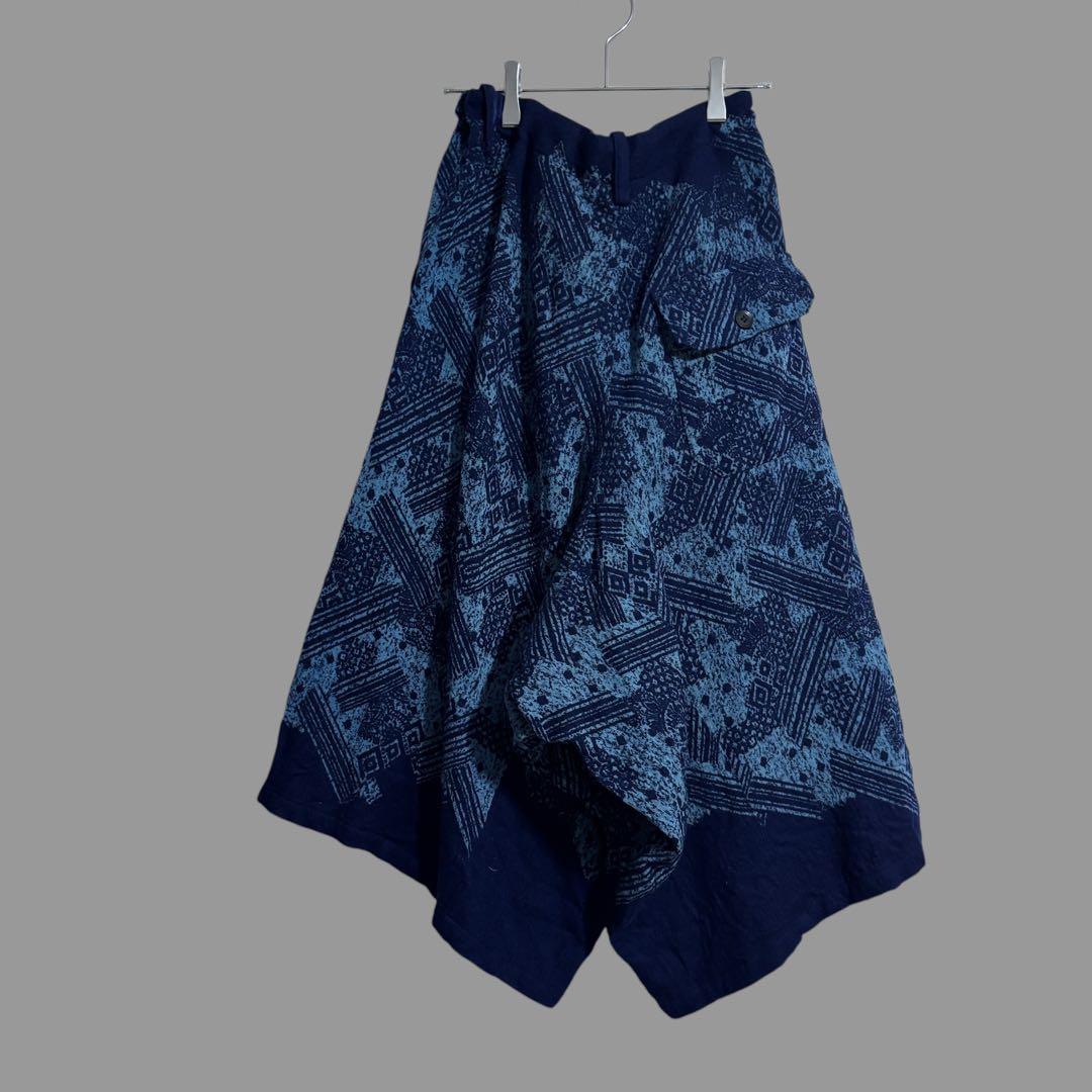 y's 総柄ワイドサルエルパンツ　ワイズ　ヨウジヤマモト