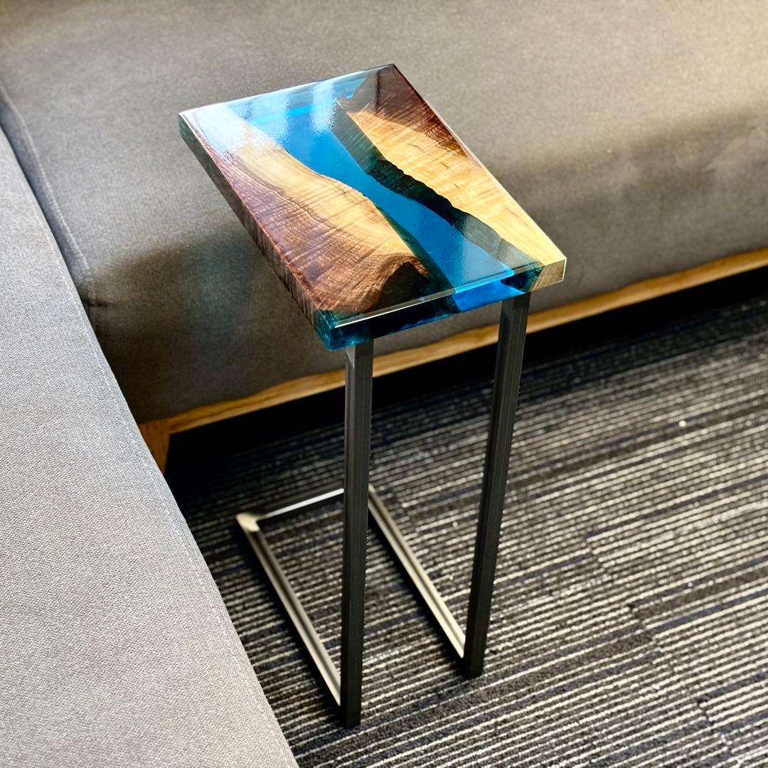 サイドテーブル アイアン ウォールナット 無垢 木製 おしゃれ アンティーク