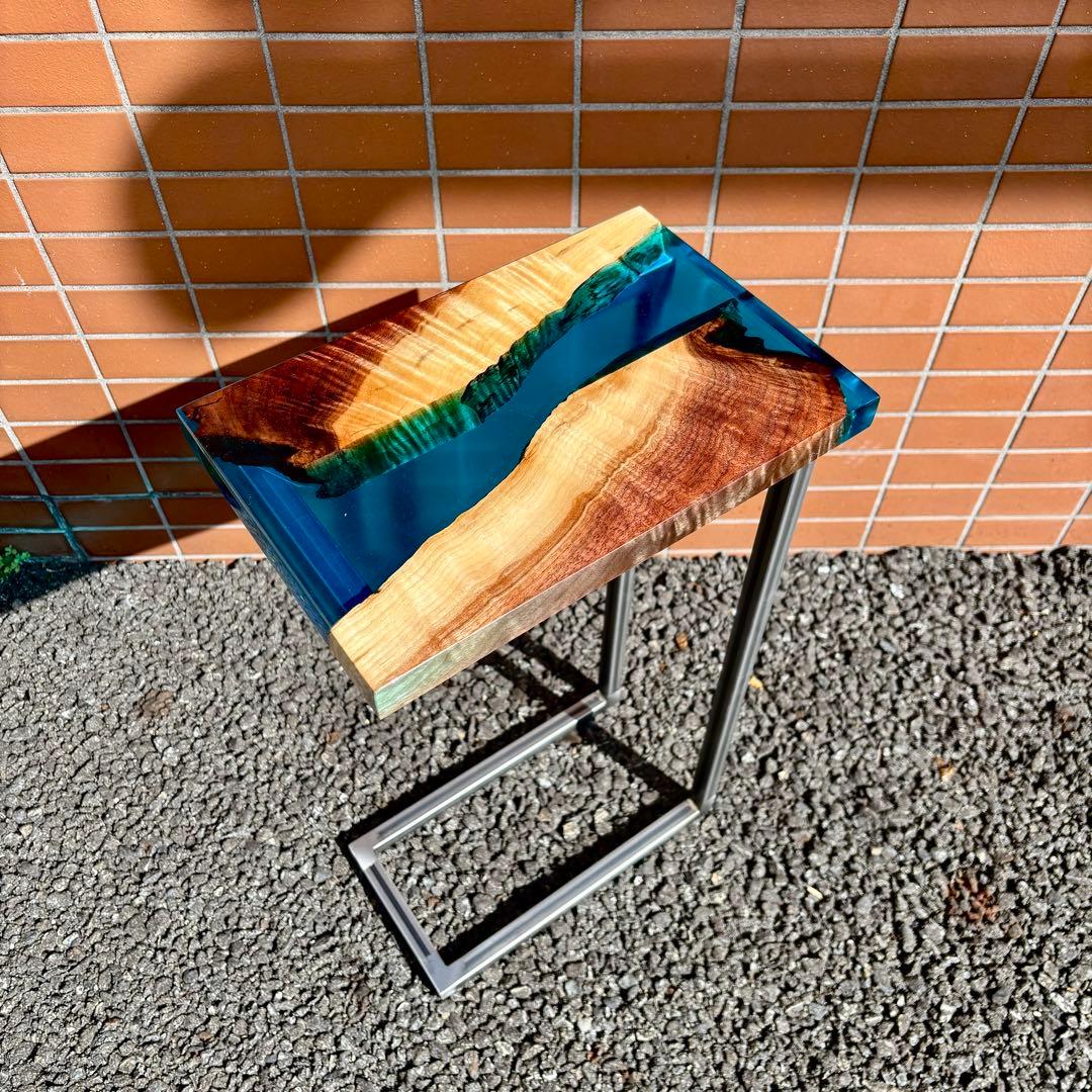 サイドテーブル アイアン ウォールナット 無垢 木製 おしゃれ アンティーク