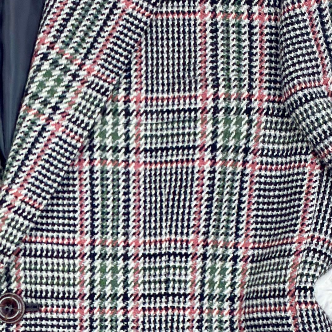 美品　ジーステージ　ツイード　アンゴラ混　グレンチェック　テーラードジャケットM