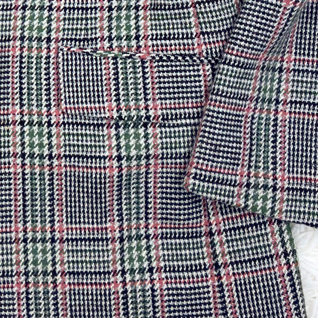 美品　ジーステージ　ツイード　アンゴラ混　グレンチェック　テーラードジャケットM