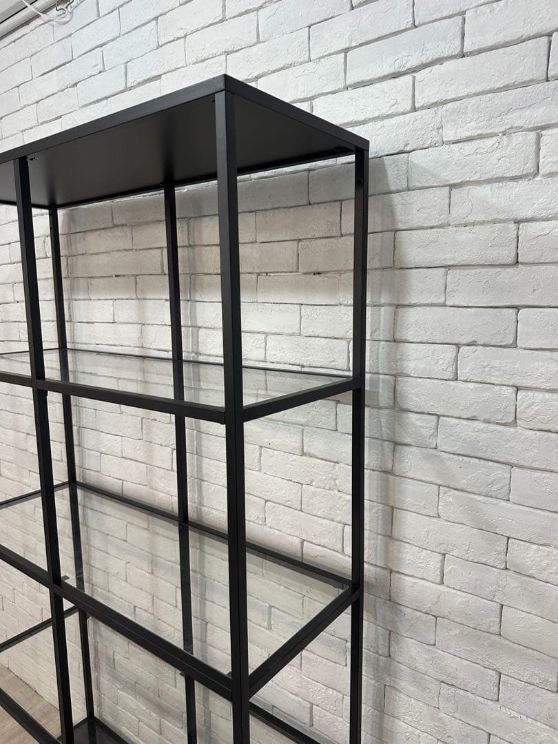 ②【東京都内23区配送無料】イケア　棚　ガラス　陳列　本棚　収納　ディスプレイ