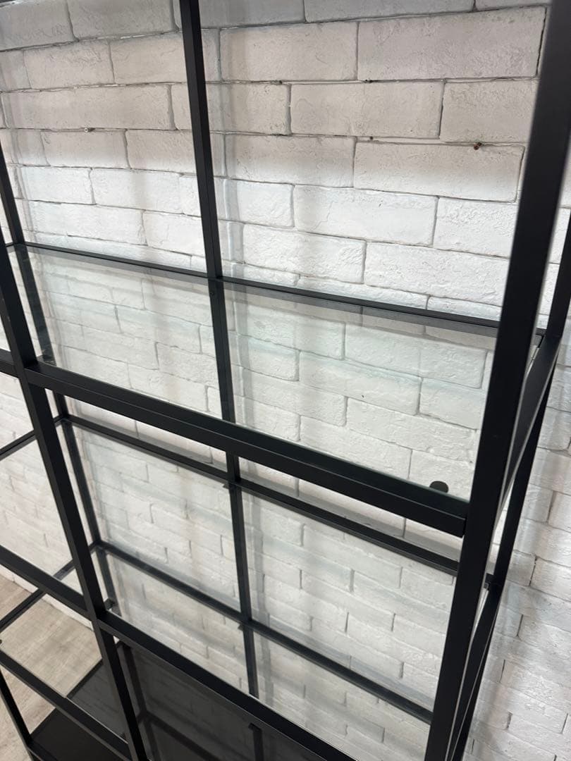 ②【東京都内23区配送無料】イケア　棚　ガラス　陳列　本棚　収納　ディスプレイ