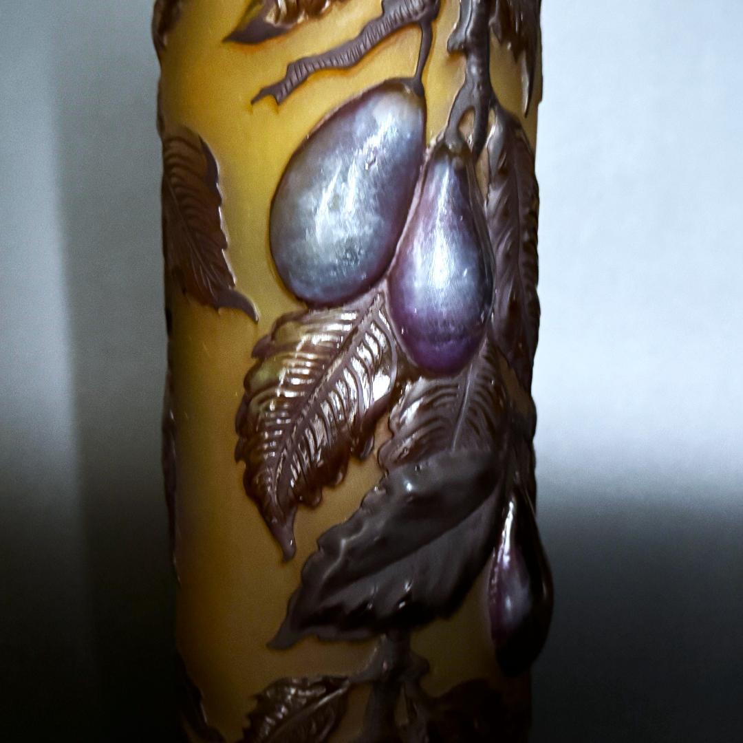 【美品】エミール・ガレ★red and gold with prunes