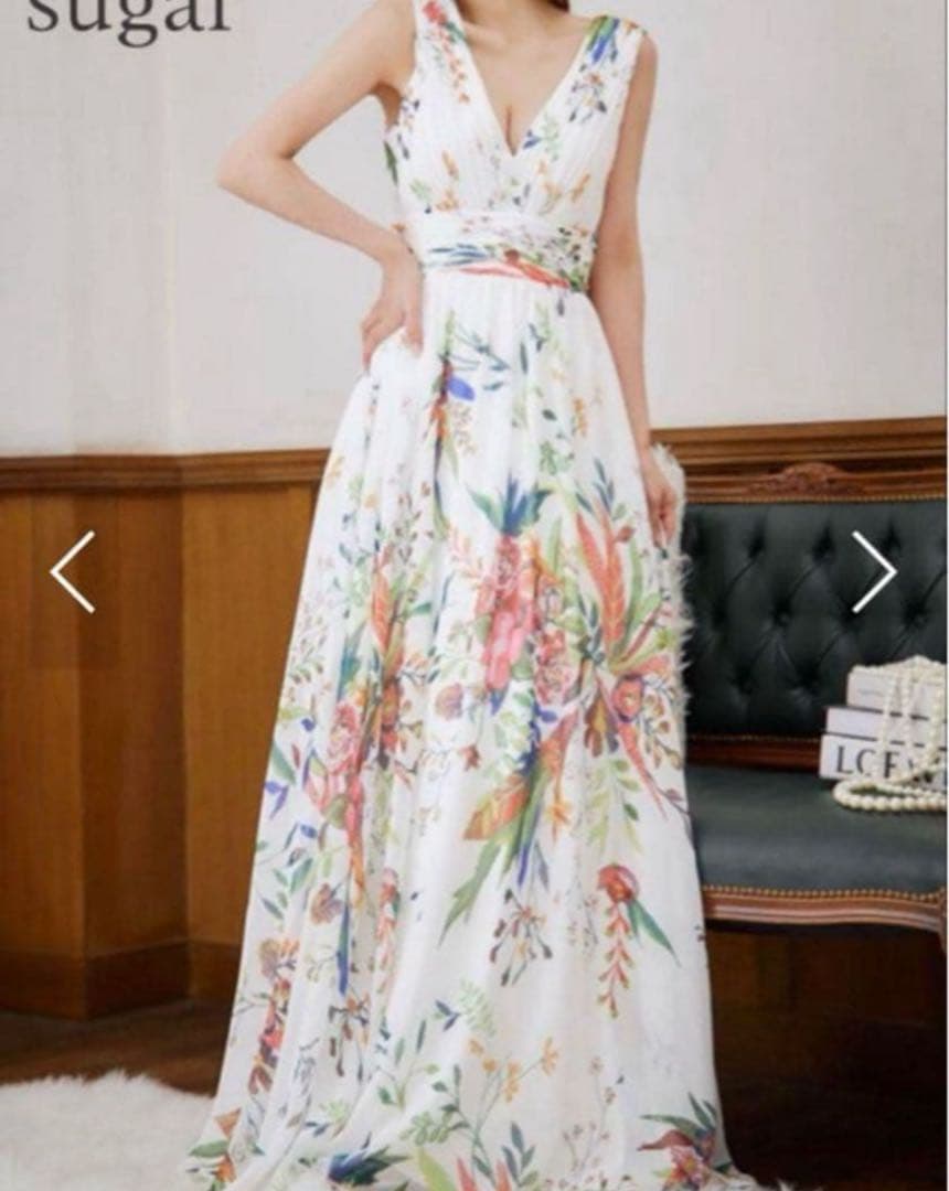 sugar フラワープリント ロングドレス　二つセット