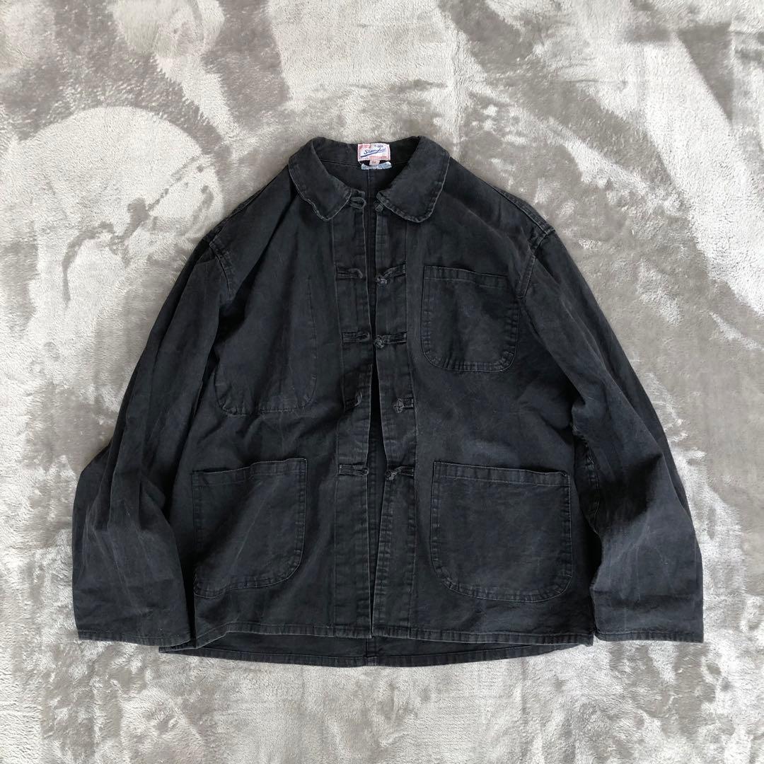 Shanghai チャイナシャツ　フェードブラック墨黒　カンフーシャツシャンハイ