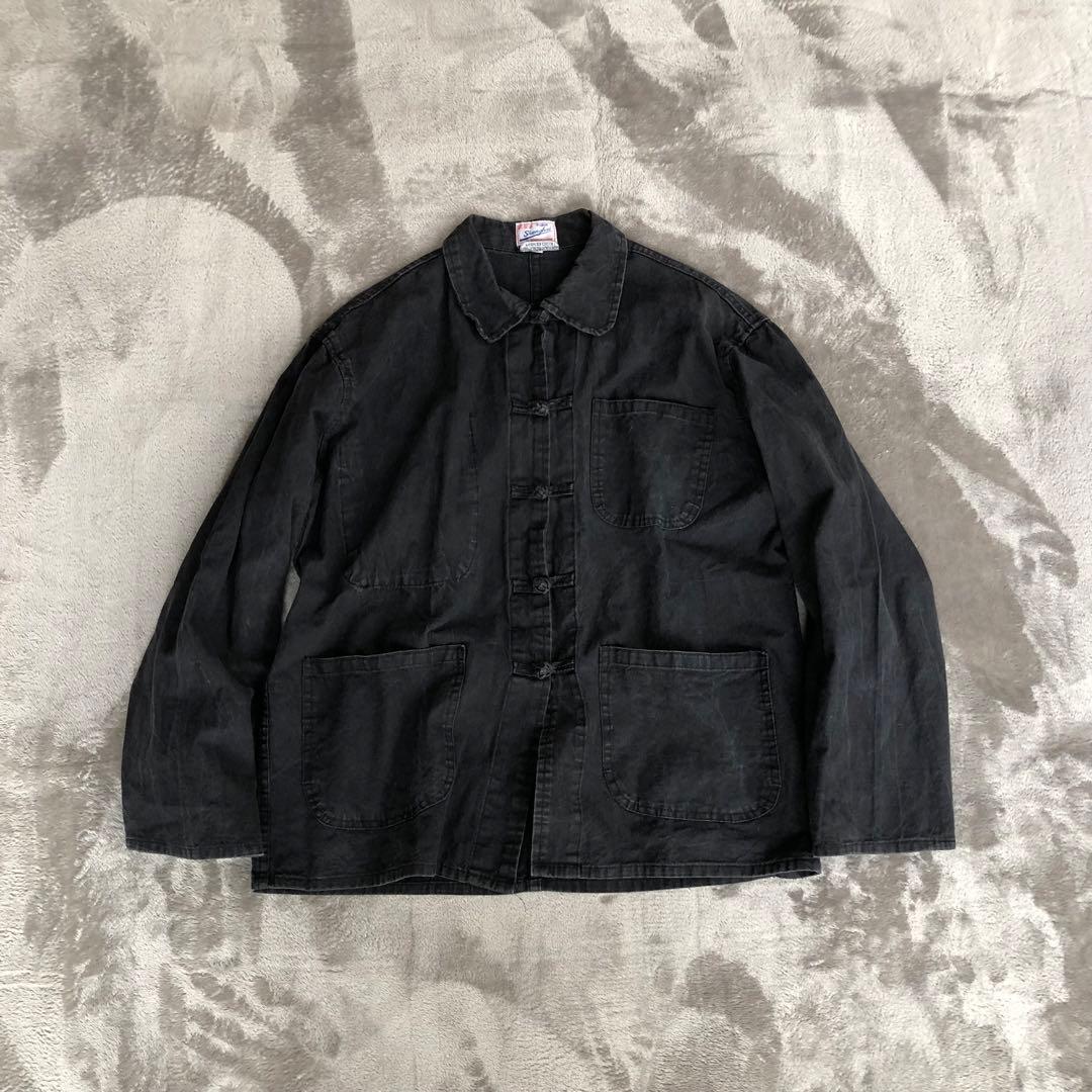 Shanghai チャイナシャツ　フェードブラック墨黒　カンフーシャツシャンハイ