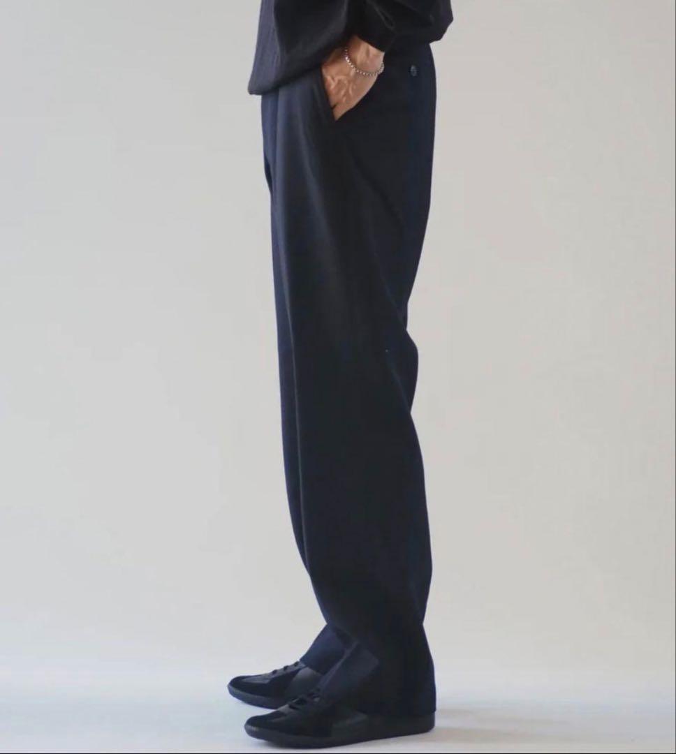 COMOLI 24aw ウールサージパンツ NAVY 1