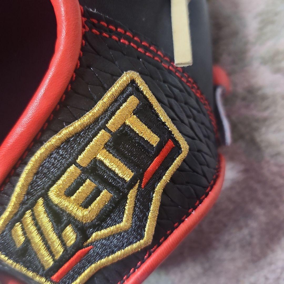 ZETTプロステ軟式グローブ 黒/赤