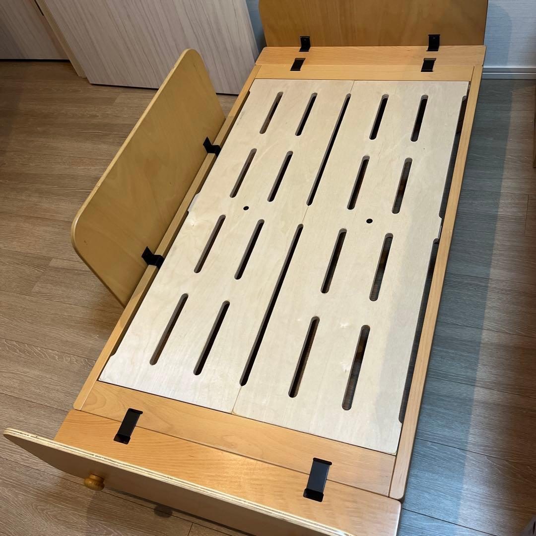 HOPPL bebed kids 子ども用ベット(延長ボード＋マットレス付き)