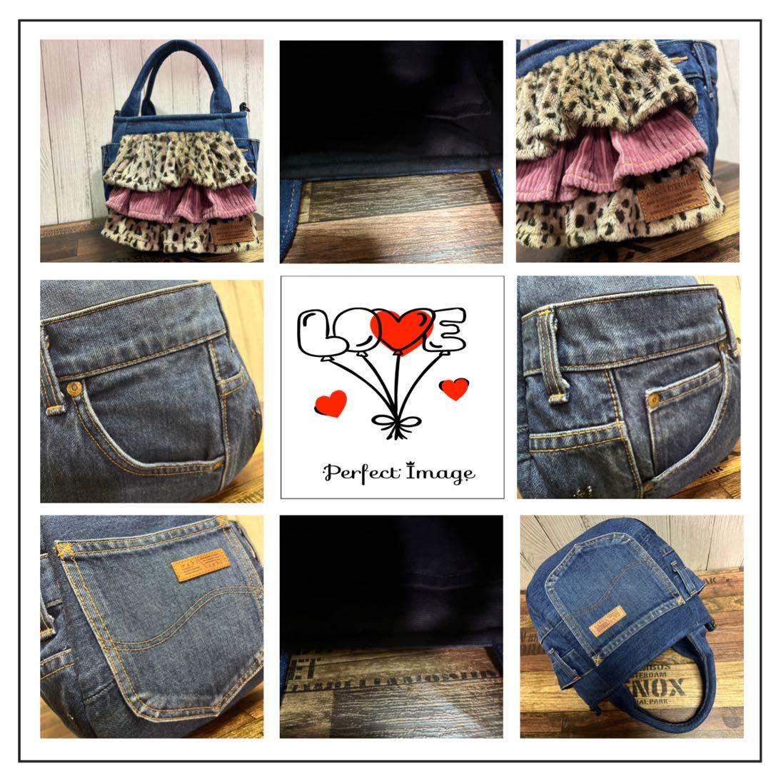 ♾専用♾ ふんわりトートバッグ▸︎▹︎デニムリメイク レオパ▸︎▹︎ハンドメイド