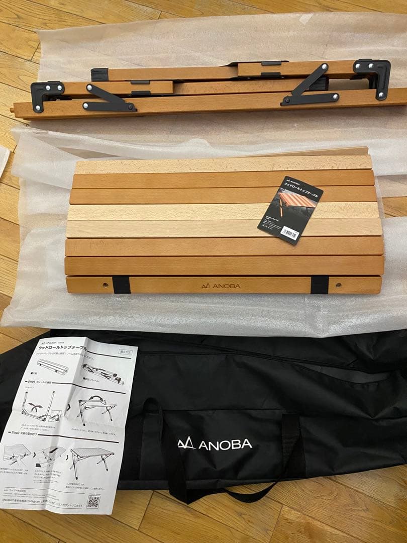 新品 アノバ ANOBA ウッドロールトップテーブル AN005 アウトドア