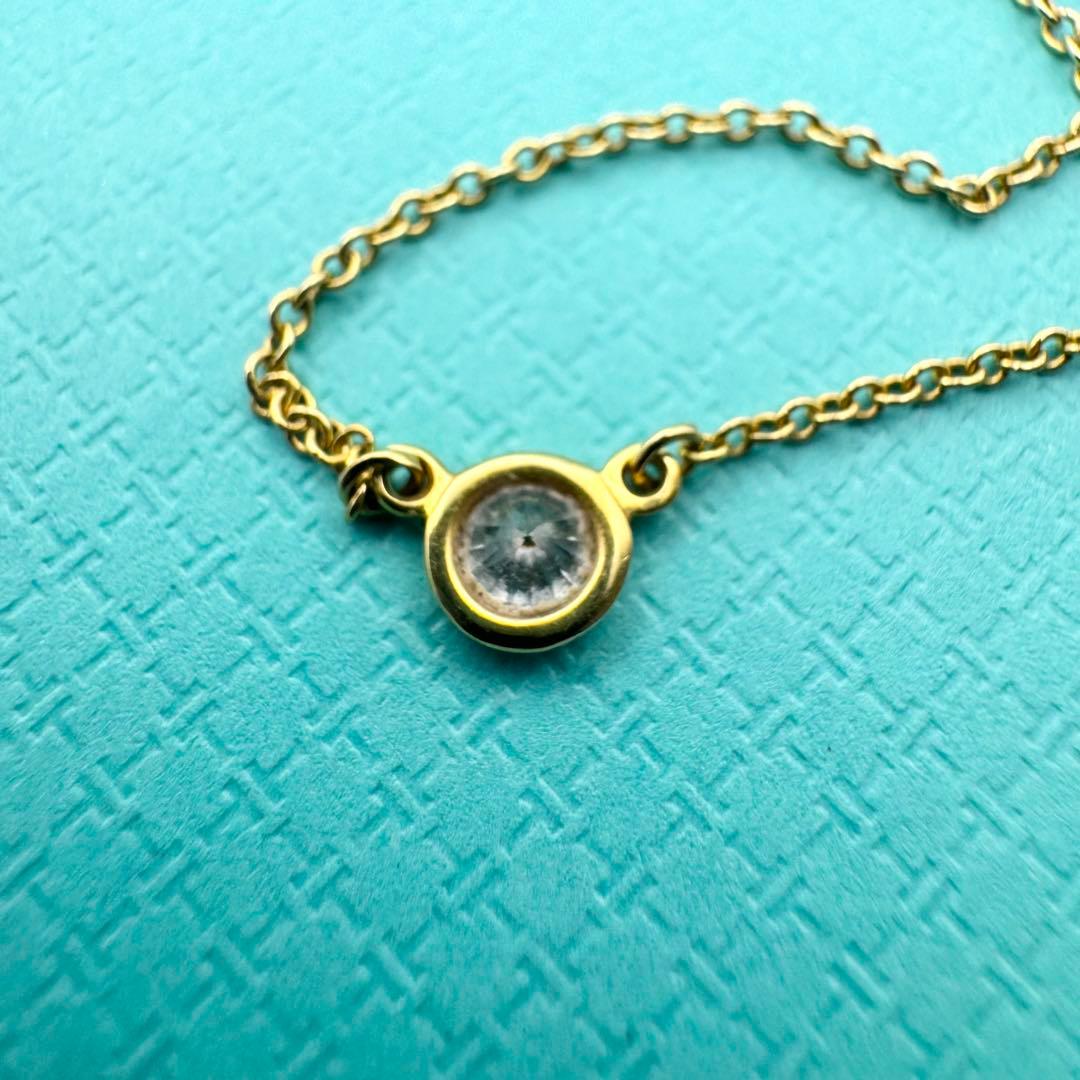 美品 ティファニー バイザヤード ネックレス0.12ct ゴールド Au750