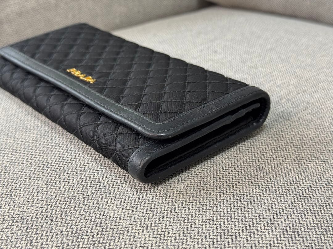 PRADA プラダ テスートナイロン キルティング 二つ折り ロングウォレット