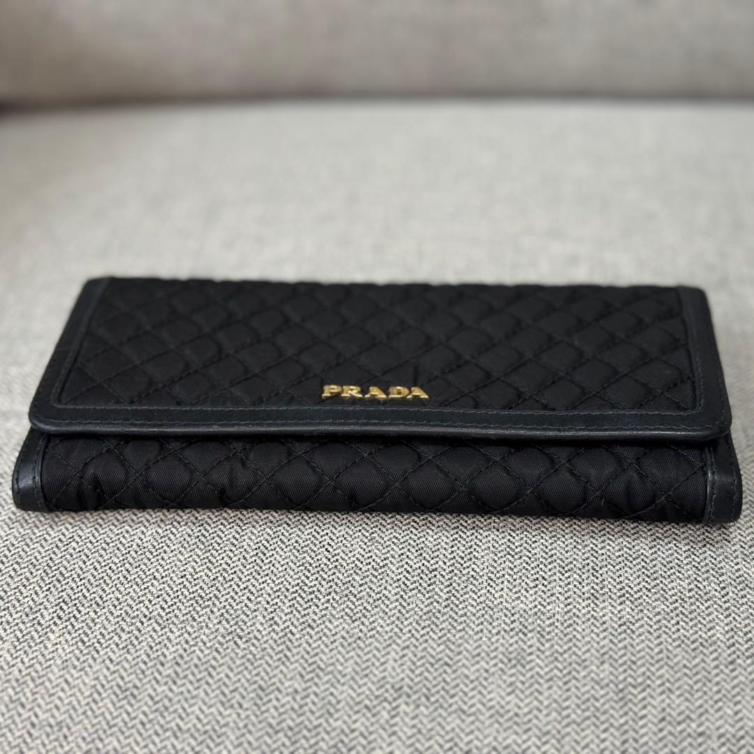 PRADA プラダ テスートナイロン キルティング 二つ折り ロングウォレット