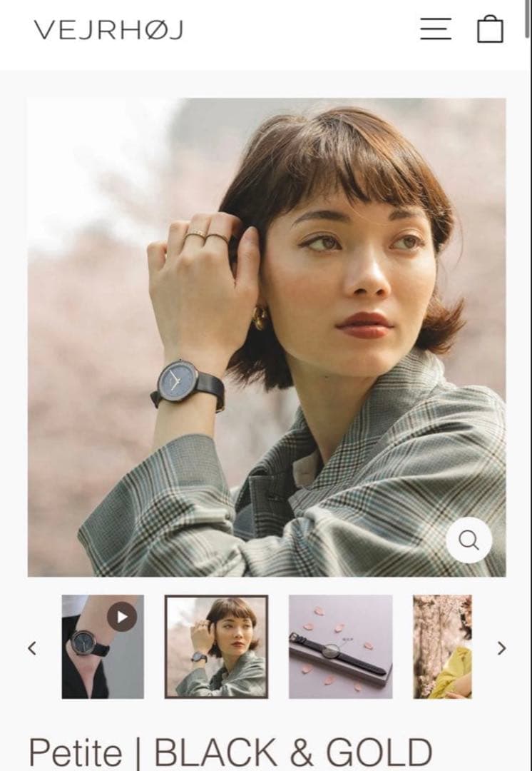 ヴェアフォイ VEJRHOJ Petite ブラック＆ゴールド 腕時計