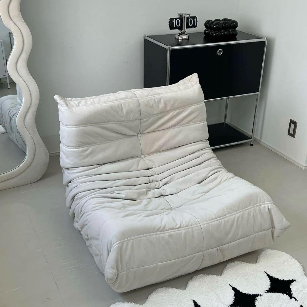 【美品】リーンロゼ トーゴ風 1Pソファー用 グレー