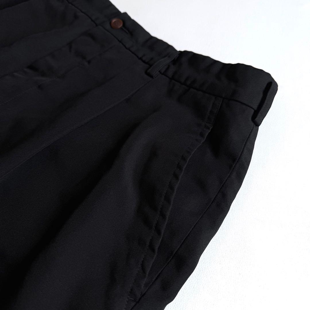 《美品》 コムデギャルソン オムプリュス ポリ縮 スラックス パンツ ブラック