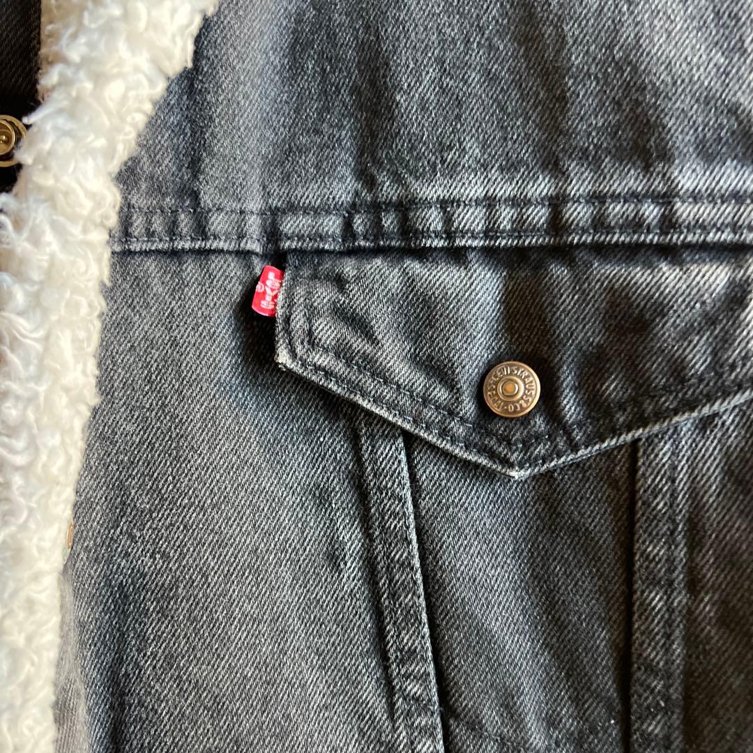 80s Levis 70609 0270 ブラックデニムジャケット シェルパ
