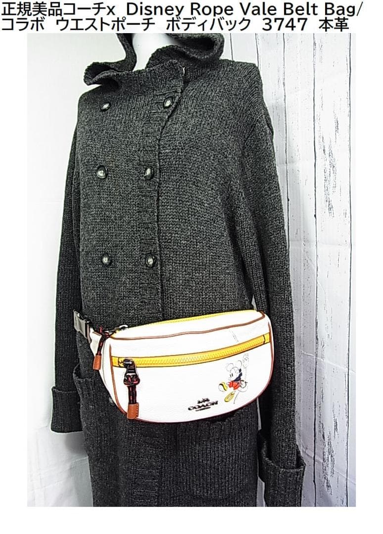 正規美品コーチｘDisneyコラボ　ウエスト＆ボディバック　3747　ミッキー