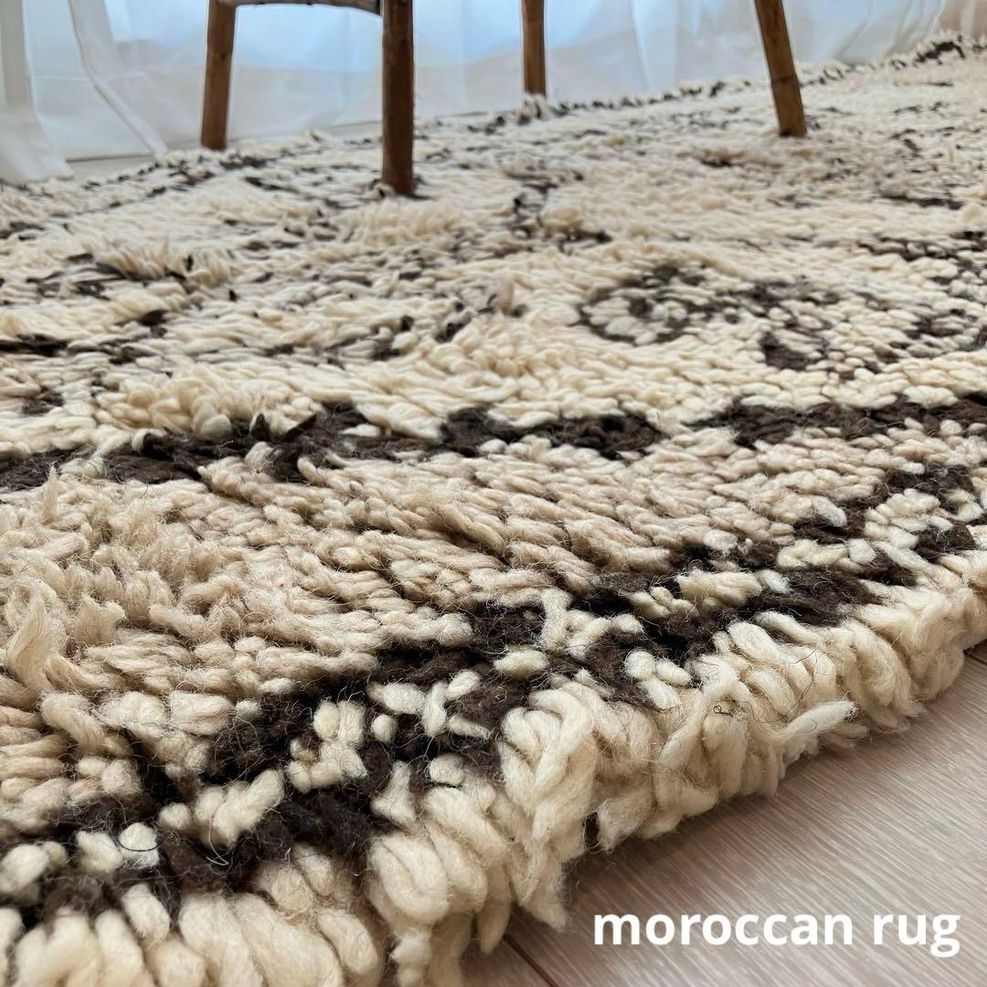 レア✳︎モロッコラグ　ミルキー　ブラウンチョコ　メダリオン　トルコヴィンテージラグ