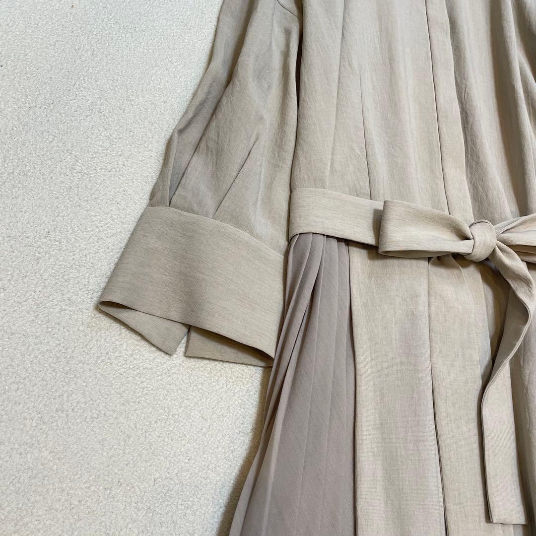 アンタイトル ボイルベルテッドプリーツワンピース 44 大きいサイズ