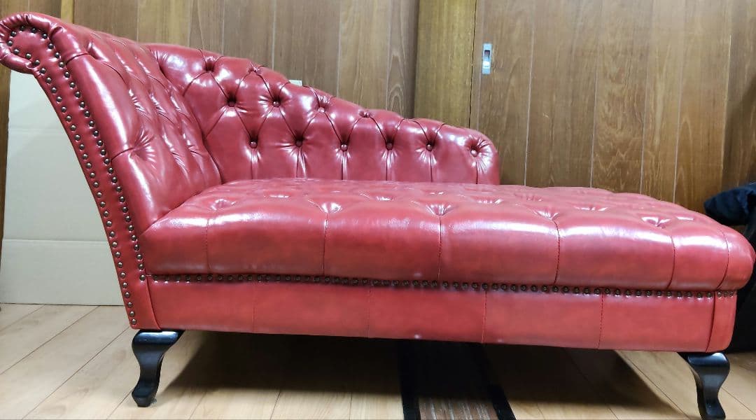【美品】VINCENT ヴィンセント カウチソファ チェスターフィールド 赤