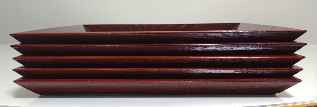 人間国宝　大野昭和斎　霞塗　懐石膳　5客セット