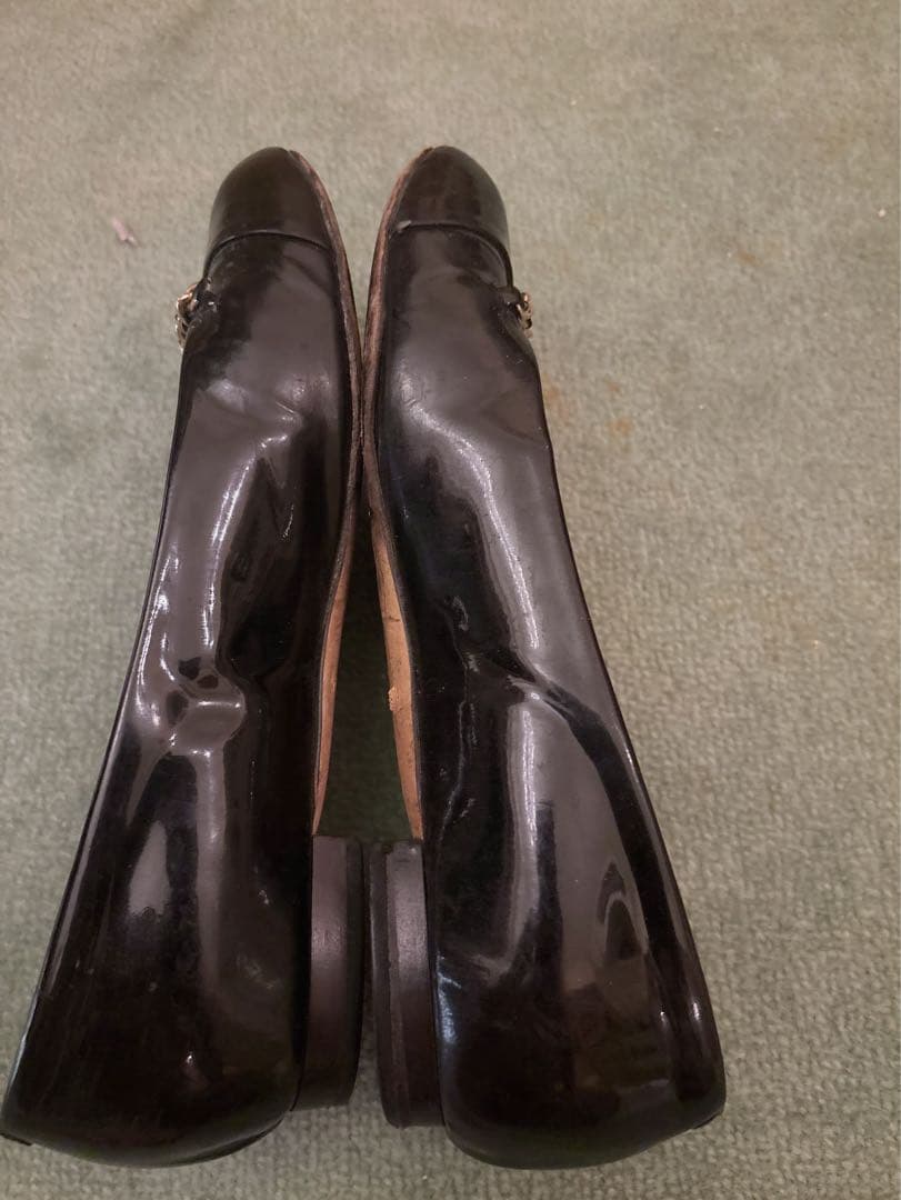 ♡本物♡シャネル♡CHANEL♡ブラックチェーンCCフラットシューズ36ハーフ