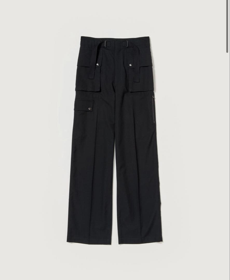 【AURALEE】 ヘリンボーンカーゴパンツ ブラック サイズ0