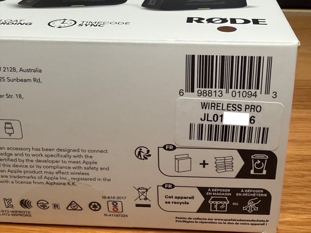 【新品、未使用】RØDE Wireless PRO（RODEワイヤレスプロ）#①