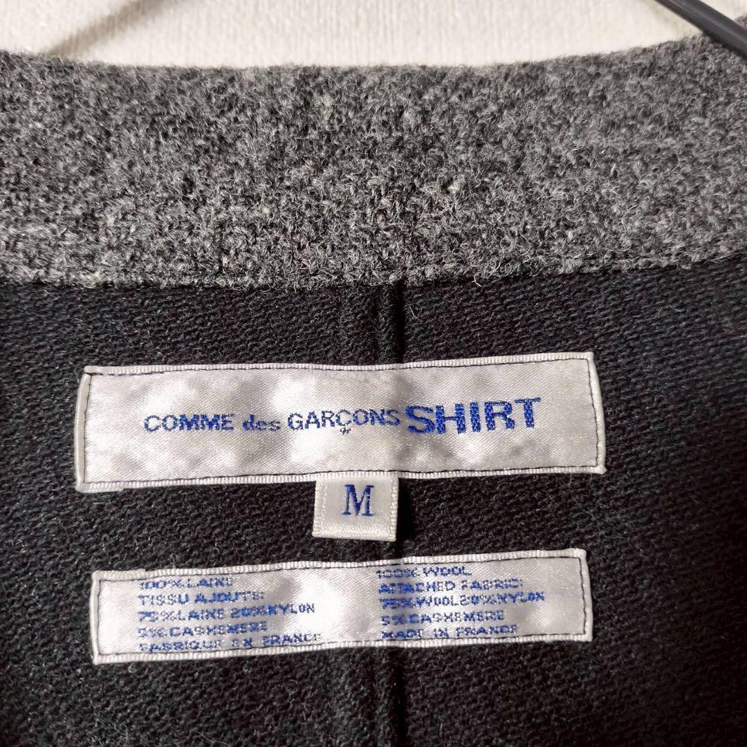 コムデギャルソンシャツ 切り替えテーラードジャケット チェック ウールカシミヤ