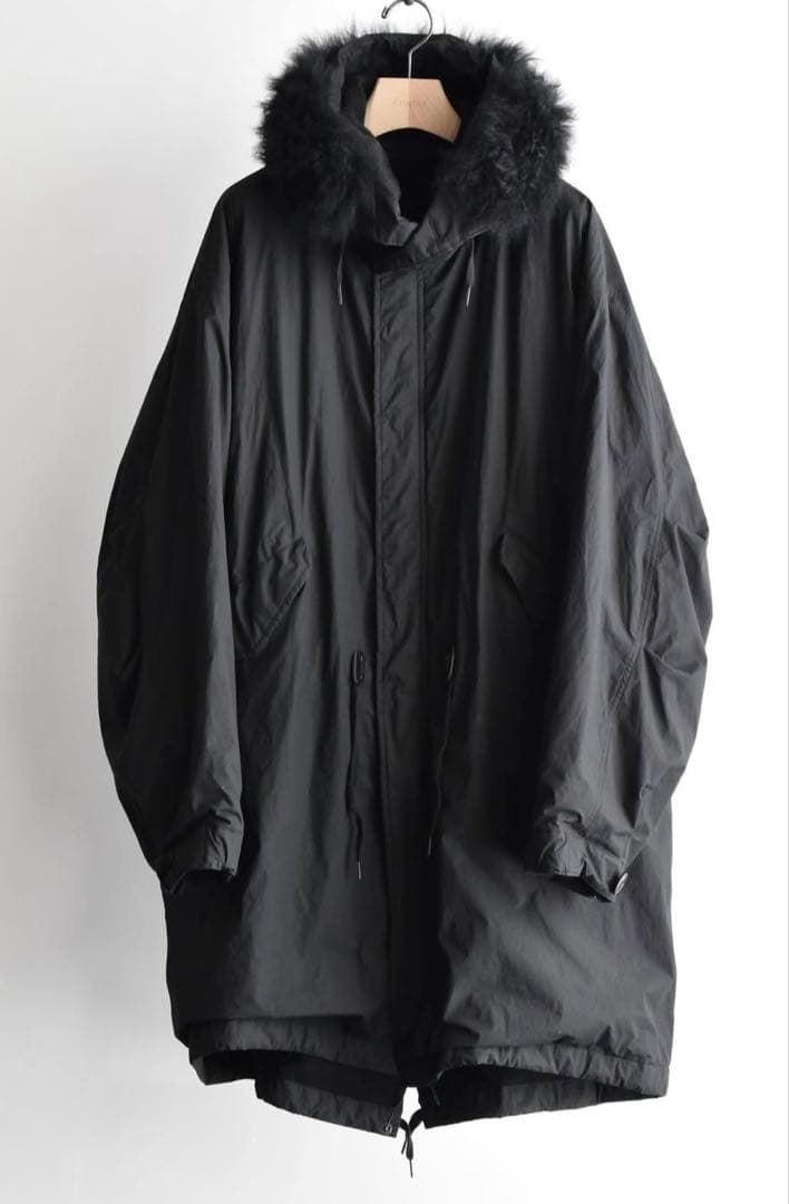 【新品未使用】 1 COMOLI コットンナイロン ミリタリー フーデッドコート