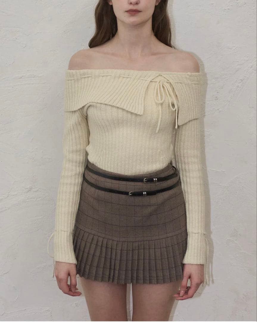 YILON♡ BELT CHECK MINI SKIRT