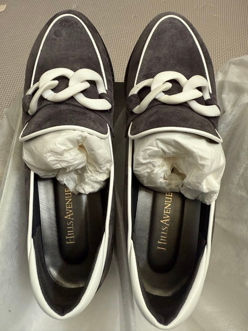 HILLS AVENUE ルカ　グレー ホワイト ローファー