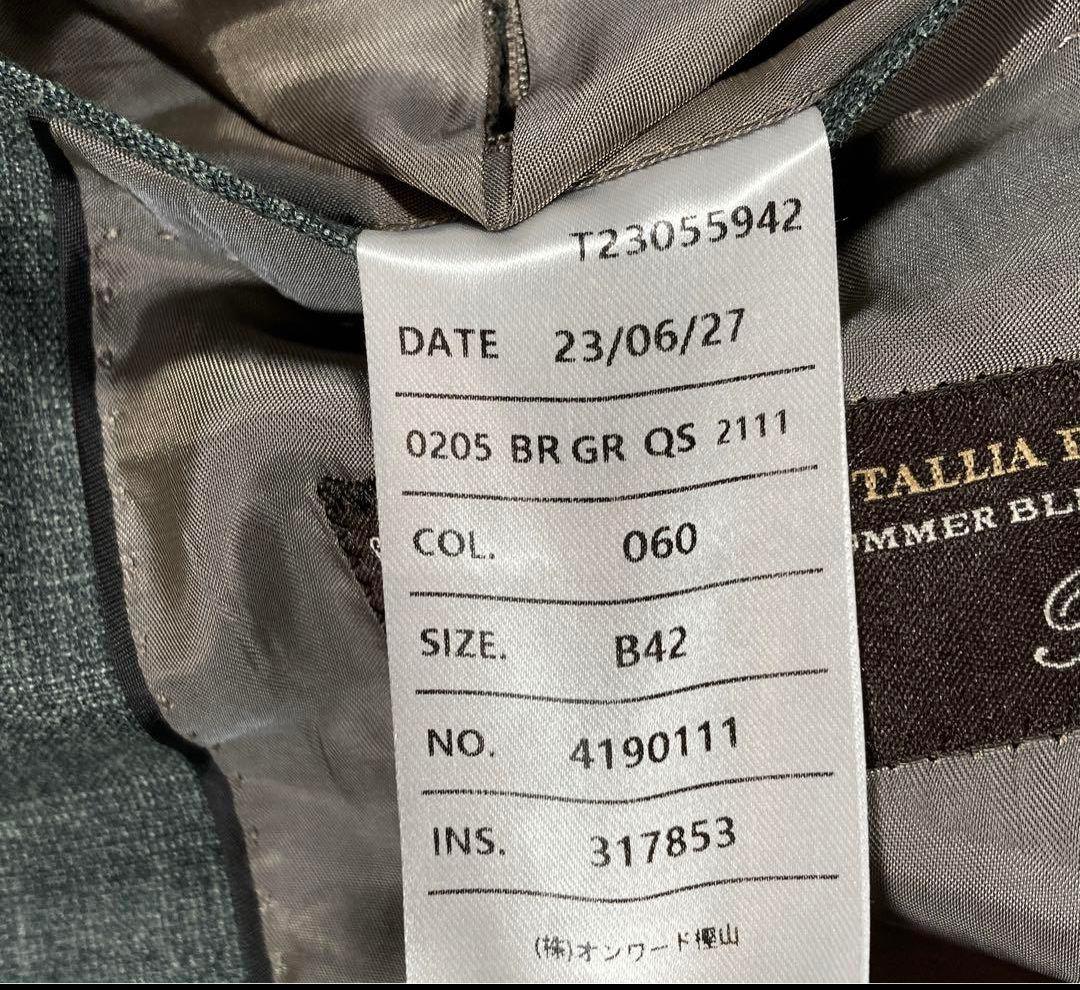 五大陸　テーラードジャケット　リネン　シルク　イタリア生地