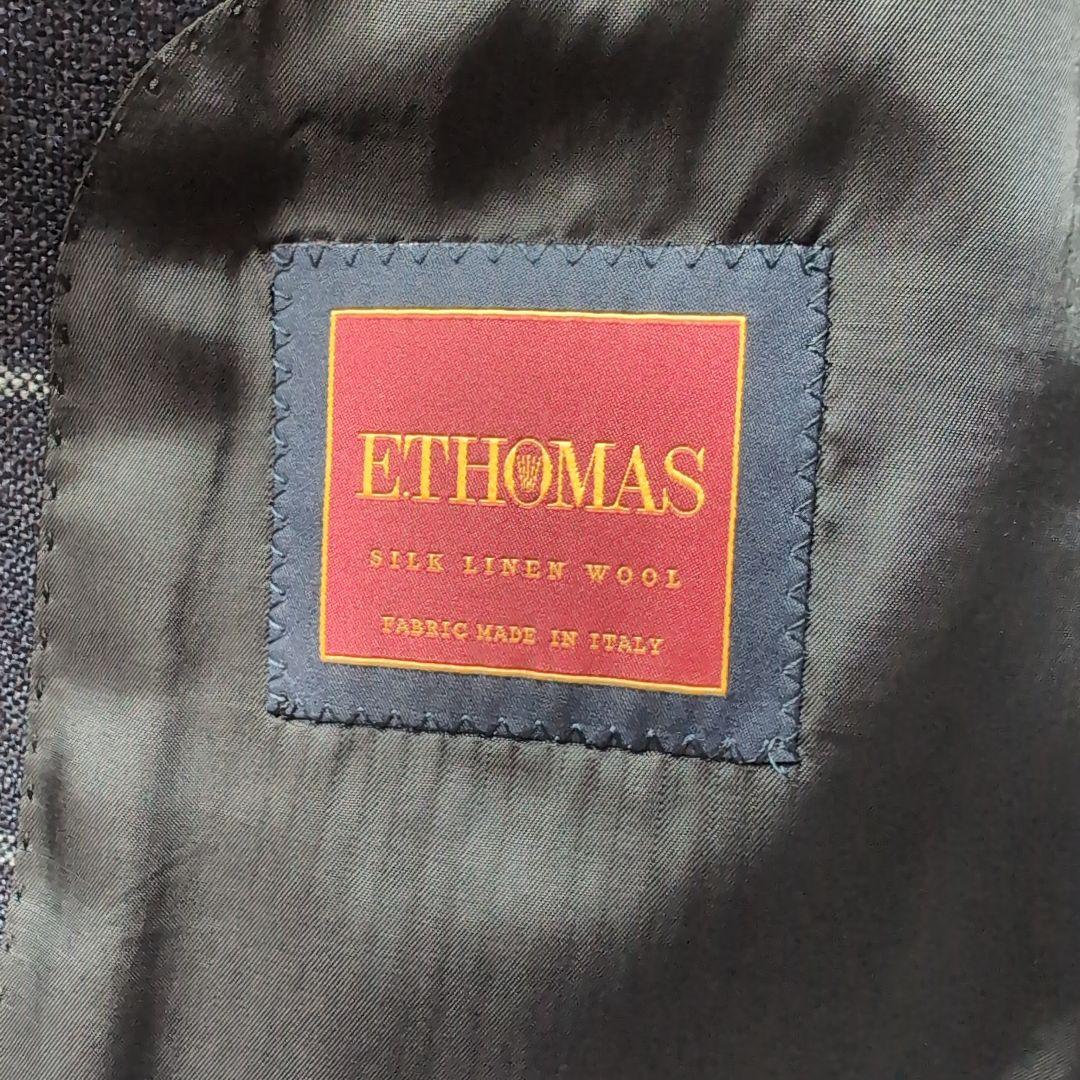 SAVILE ROW チェック柄ビジネスジャケット　AB5　綿麻　ビジカジ