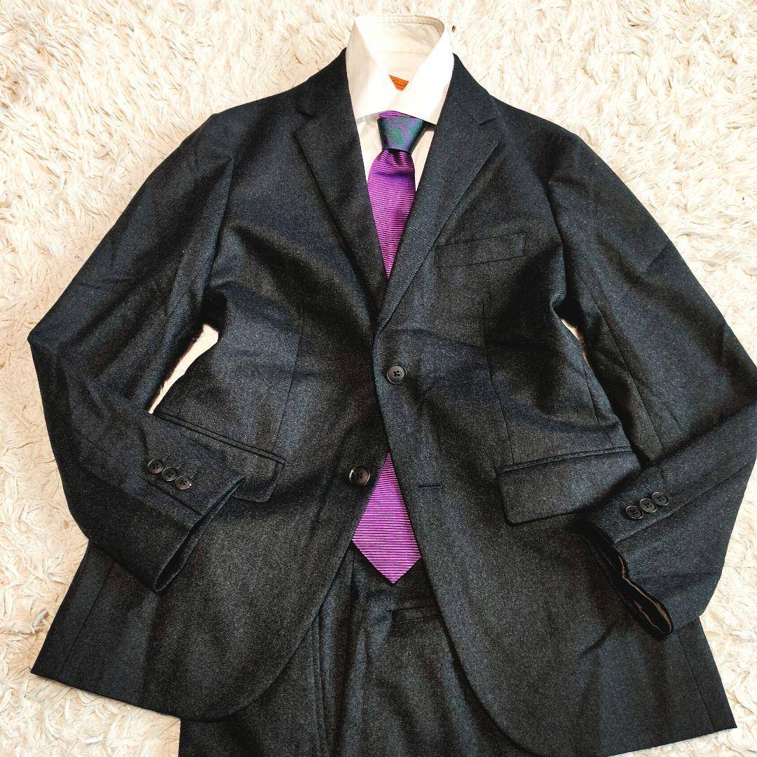 EDIFICE セットアップ スーツ ウール Super100 ダークグレー